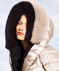 A plush puffer jacket for the woman on the move