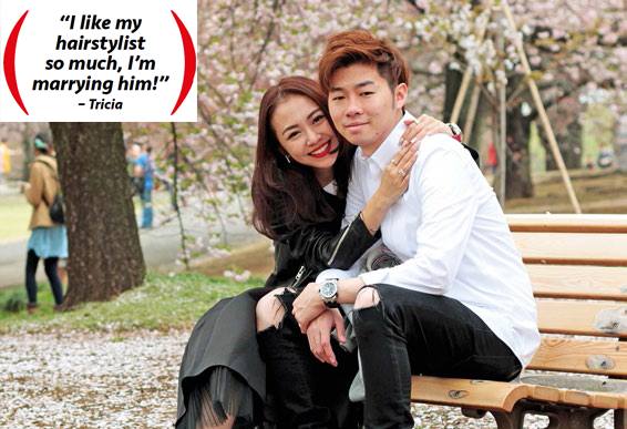 Tricia Ong, 27, owner and creative director of womenswear label and boutique Vaingloriousyou, and John Tham, 28, director and stylist at Salon Vim