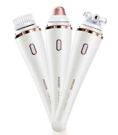 Philips VisaPure Advanced comes with three interchangeable brush heads offering different functions.