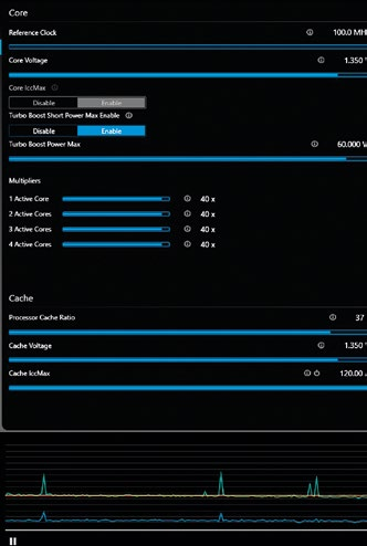 The Advanced Tuning panel lets you change things like the reference clock and voltages.