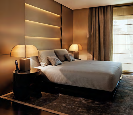 All the hotel rooms are ultra-chic. The deluxe rooms come with complimentary Wi-Fi with ﬂat-screen TVs, and feature stone bathrooms with Armani toiletries.