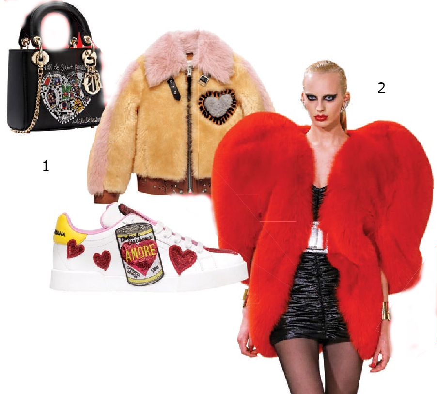 1-Clockwise from
top: Bag, Dior.
Jacket, Coach
1941. Shoe,
Dolce&Gabbana
2-Saint Laurent
by Hedi Slimane
fall/winter 2016