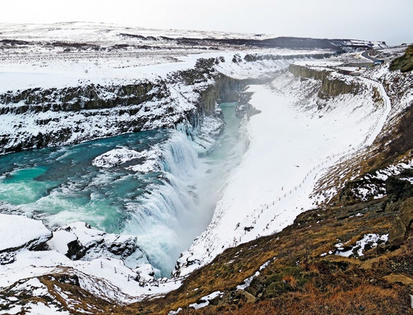 7 Gullfoss waterfall – a massive, two-tiered waterfall – is one of Iceland’s most breathtaking sights.