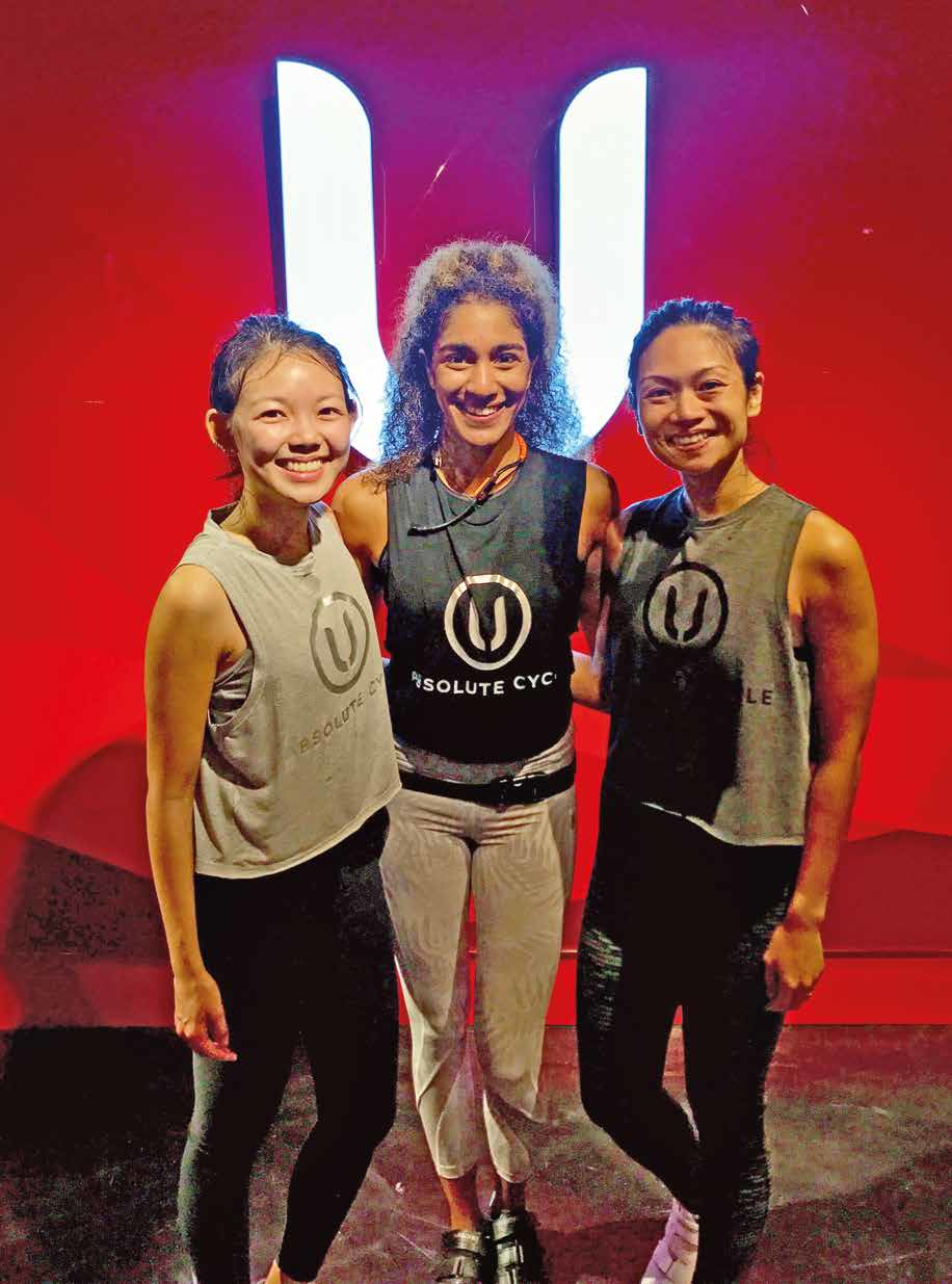 Estelle and Zarelda (right) from Shape took a sweaty picture with instructor Ciara after the class.