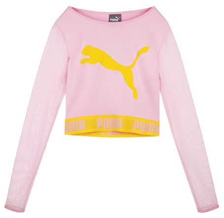 PUMA active long sleeve mesh top, $54